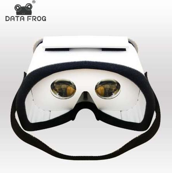 Data Frog DIY tragbare Virtual-Reality-Brille Google Karton 3D-Brille VR-Box für Smartphones für iPhone X 7 8 VR