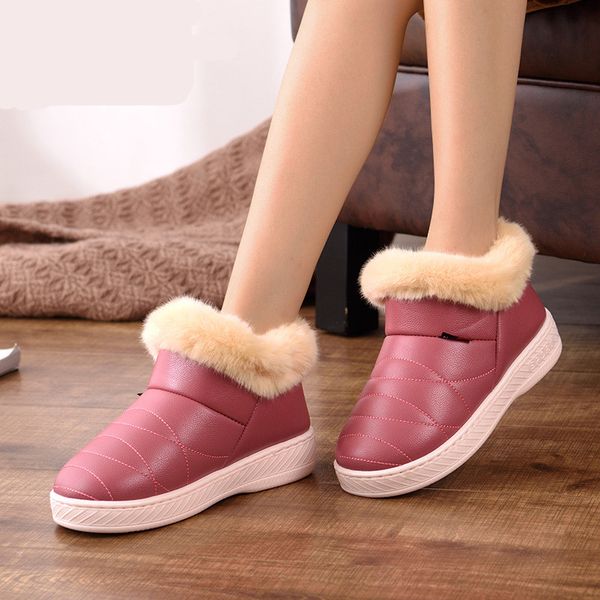 

waterproof flat warm winter slippers fashion cotton platform home women winter shoes indoor non-slip fur women slippers nbt1089, Black
