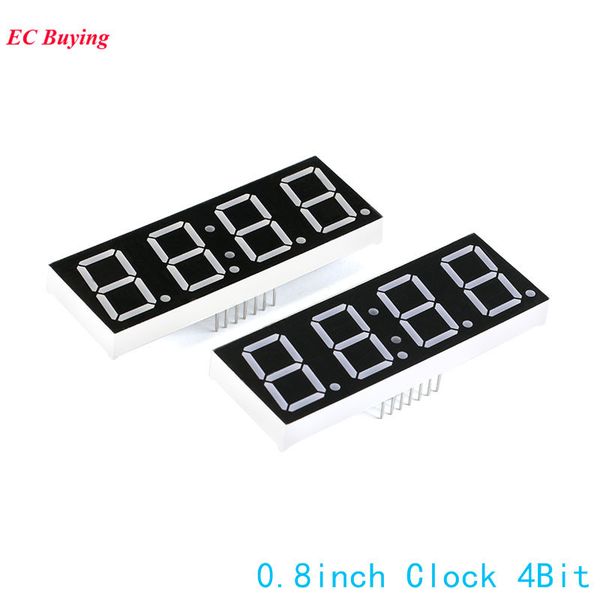 

1pcs 0.8 inch 4bit 7 segment led clock digital tube common anode segment display red diy 7pin electronic board