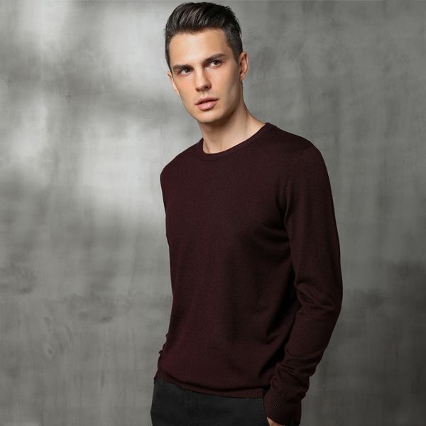 

attyyws new men's circular collared sweater casual joker sweater computer knitting is soft and comfortable 2018autumn and winter, White;black