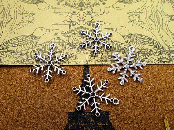 

75pcs 28*22mm tibetan silver snow flake charms pendants wholesale, Bronze;silver