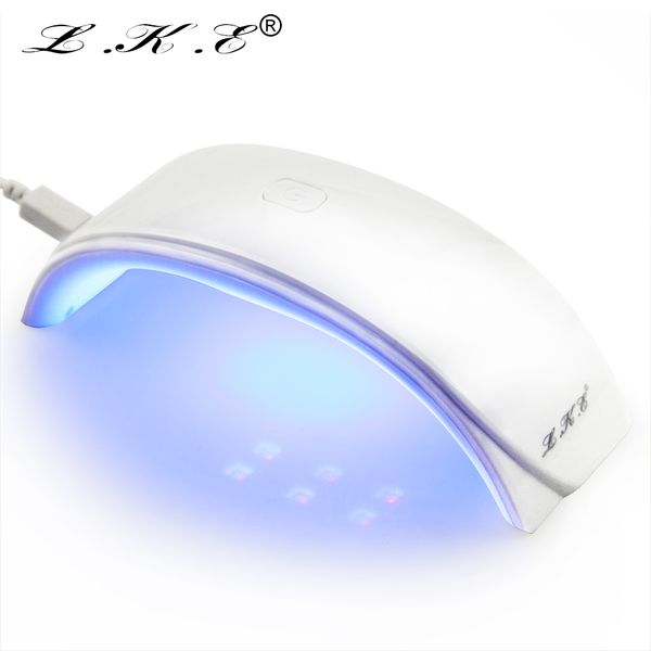 

lke 12w led nail dryer nail lamp 6 light led art manicure/pedicure support usb charger cure uv gel machiner