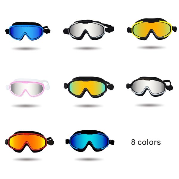 

large glasses frame swim goggles waterproof anti-fog and uv swimming goggles suitable for most people 8 colors