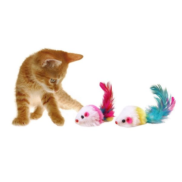 Смешные ложные мышь крыса игрушки для Cat котенок красочные плюшевые мини-мышь игрушки домашние животные кошка играть игрушка случайный цвет