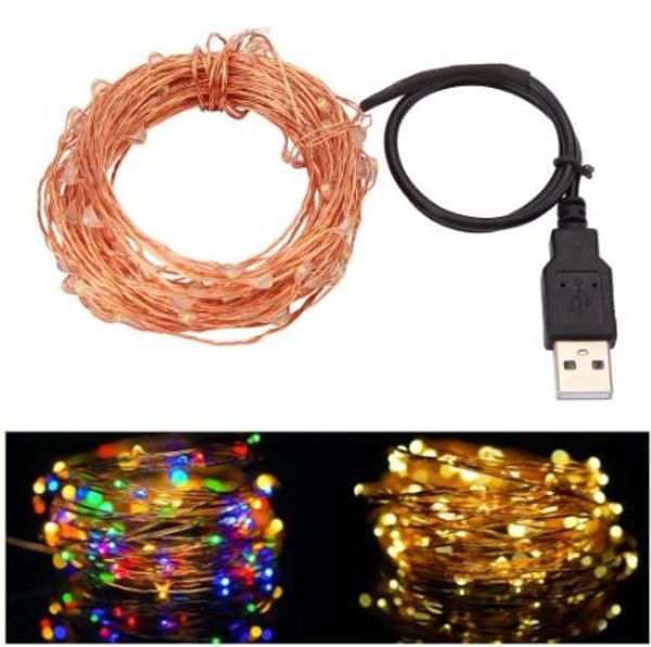 

10 м 33ft 100led usb из светодиодов медной проволоки гирлянды фея водонепроницаемый для рождественский фестиваль свадьба украшения гирлянды