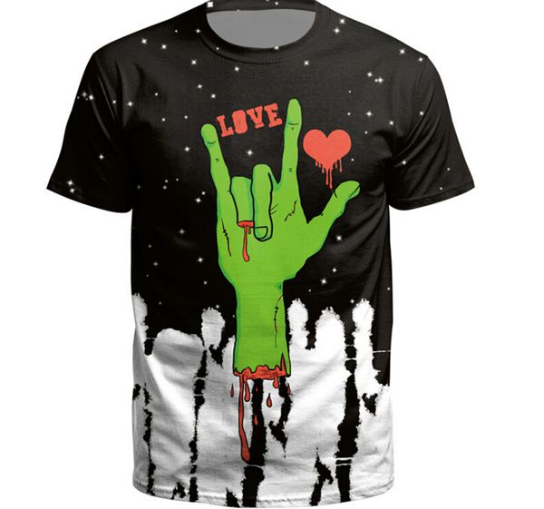 

Men LOVE Tshirts 3D Hip Hop Printed Tops Summer Design Short Sleeved Tees Clothing