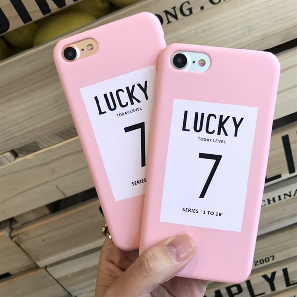 

Aokin Lovely Letter Lucky 7 Розовые чехлы для iPhone 7 Plus 6 6S Plus 5 5S SE Чехол с матовым жестким покрыт