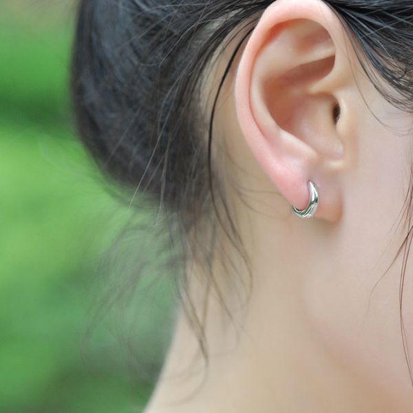 

whole salecute children's jewelry mini small 925 sterling silver hoop huggies earrings for baby kids girls bijoux brinco pequeno aros, Golden;silver