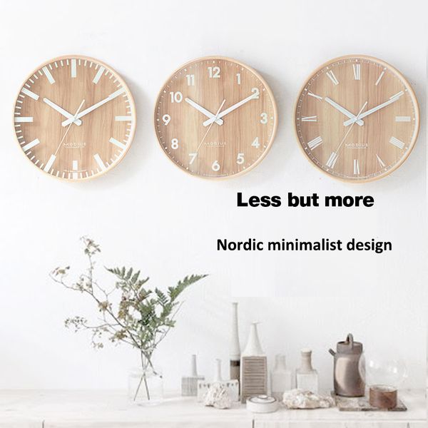 

original wooden mute creative living room wall clock stylish minimalist study clocks round home wall clock