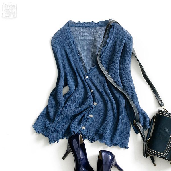 

women summer small cardigans ruffled collar & cuff knitted half sleev short cardigan slim knit cool ac-room jackets quality 2018, White;black