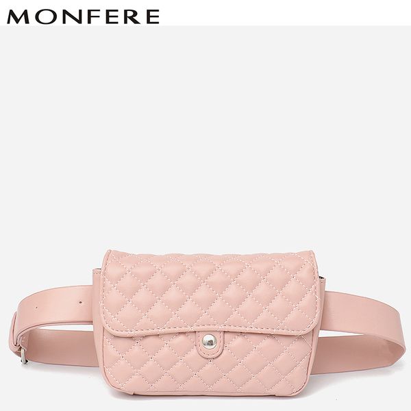 

monfere fashion ladies pu leather waist bag phone belt bag fanny plaid flap pack lady's pouch belt waist pack travel money bags