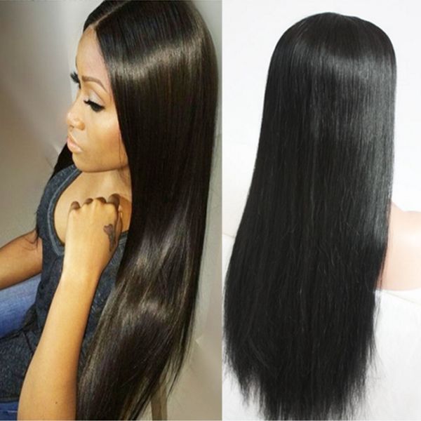 Good 10a Brazilian Hair Silky Straight Peruvian Full Lace Wigs