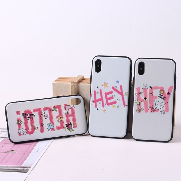 

for iphone xs max phone cases personalized english cute casual fashion emboss soft cell phone case for iphone 6 7 x 8 plus