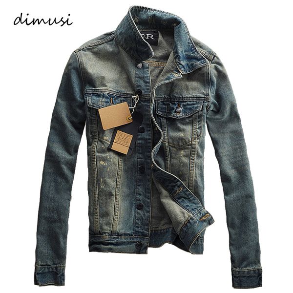 

dimusi autumn winter mens denim jacket trendy fashion ripped denim jacket mens jeans outwear male cowboy coats 3xl,ta227, Black;brown
