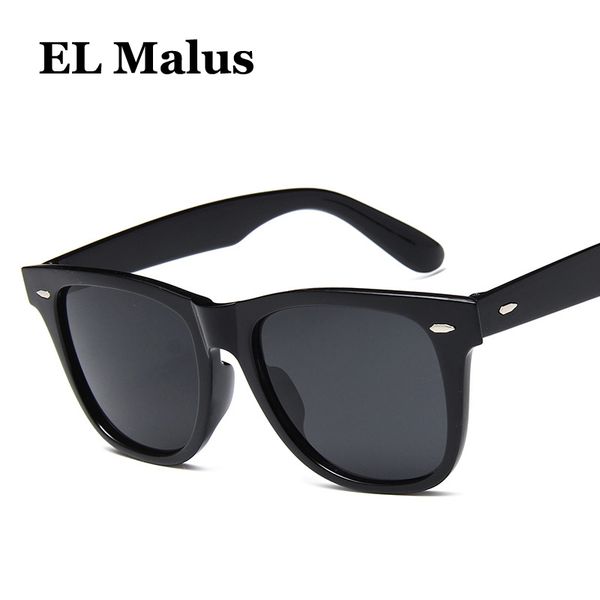 

el malus]fashion square frame sunglasses men women vintage brand designer pink blue black lens mirror male female sun glasses, White;black