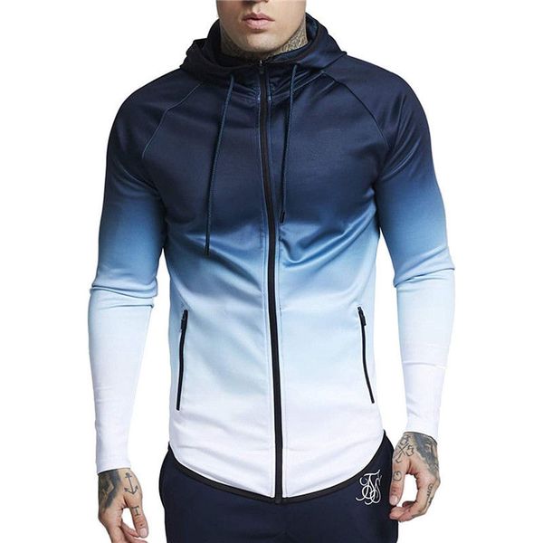 

new men gradient color printed skin jackets men's coats thin spring autumn hooded fleece sweatshirts jumper jacket coat, Black;brown