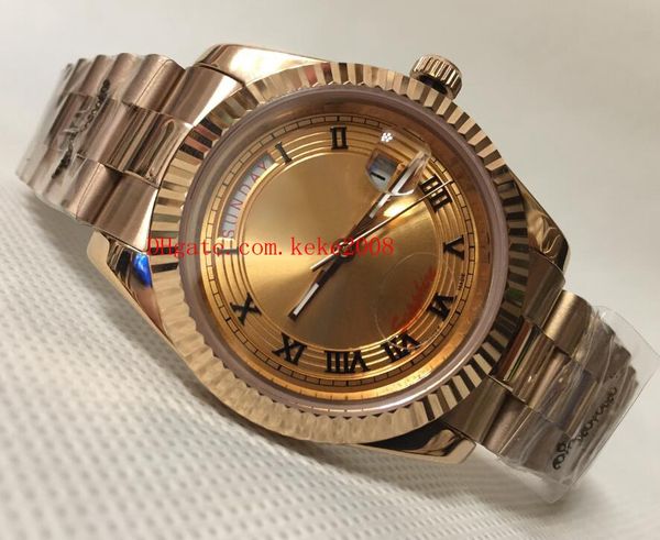 

luxury watch 41mm roman dial 18k rose gold day date ii president 218235 wristwatches asia 2813 movement mechanical automatic mens watches, Slivery;brown