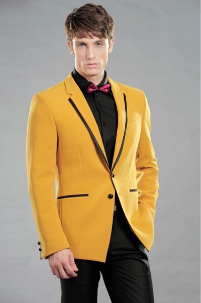 

custom made groomsmen notch lapel groom tuxedos yellow men suits wedding/prom man blazer( jacket+pants+bow tie )m275, Black;gray