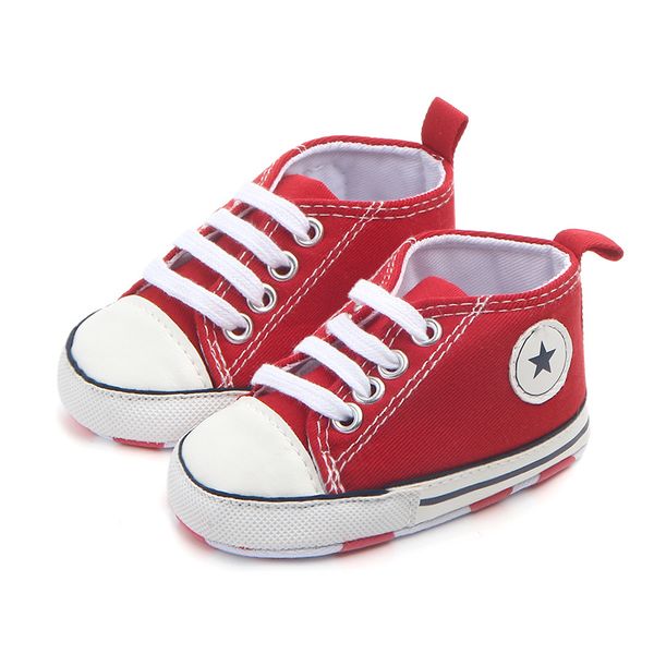 Sneakers sportive classiche in tela nate Baby Boys Girls Primi camminatori Scarpe per neonati Scarpe da bambino antiscivolo con suola morbida 0-18 mesi