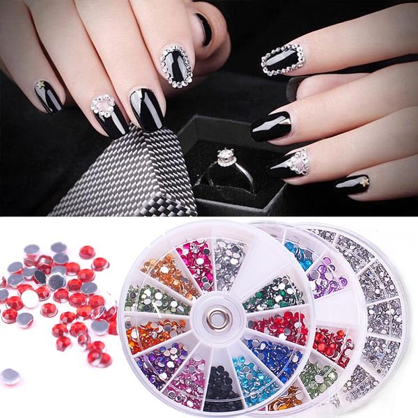 

wirinef new arrival 12 colors nail art rhinestones 3d shiny glitter jewelry nail art beauty manicure tools diy accessory, Silver;gold