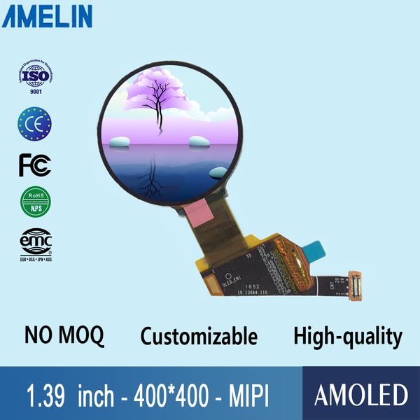 

1,39-дюймовый 400 * 400 круглый прозрачный oled mipi dsi интерфейс жк-дисплей и полный угол обзора амолед панели
