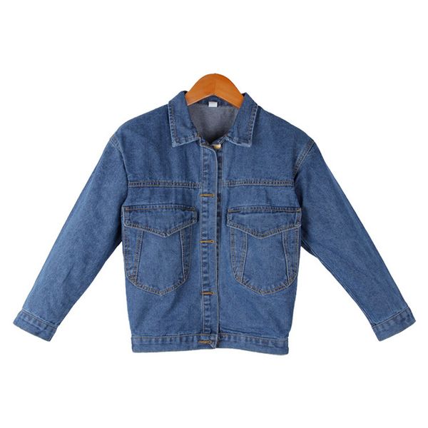 

Regular Women Basic Coats Women Denim Jacket Vintage Long Sleeve Loose Female Jeans Coat Casual Girls Outwear Wide-waisted