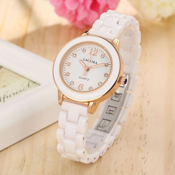 

white ceramic watch female trend fashion watch girls quartz watches, Slivery;brown