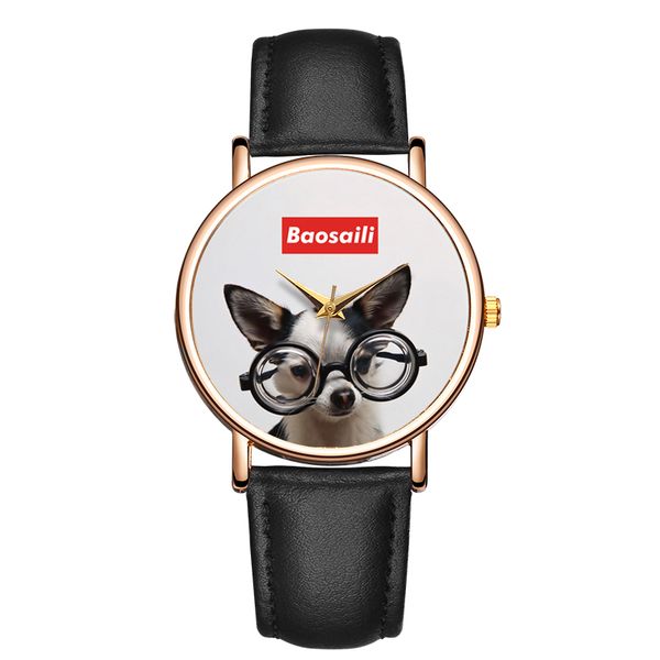 

baosaili brand lovers wrist watch women men lovely men's watch leather band relogios masculino montre femme female clock b-9141, Slivery;brown