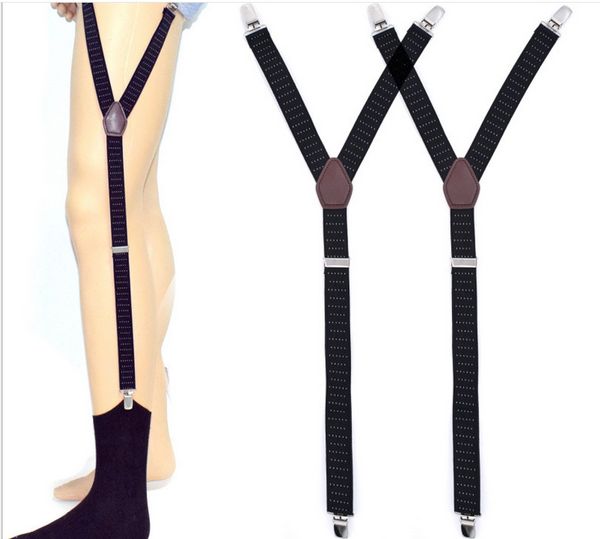 

non-slip anti-wrinkle garter jacquard three-clip y-type, Black;white