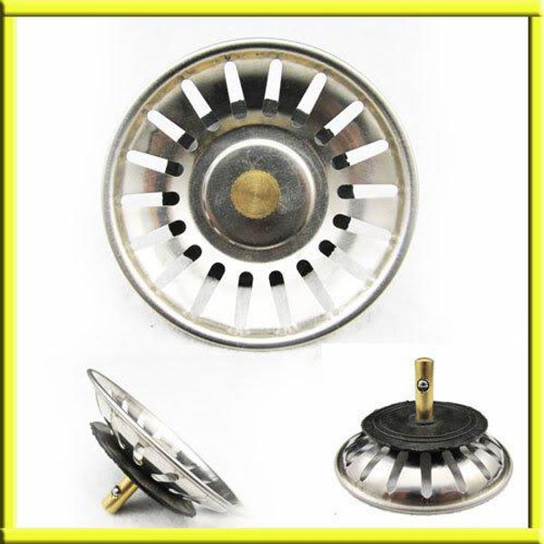 

kitchen basin drain dopant sink waste strainer basket leach plug stainless steel