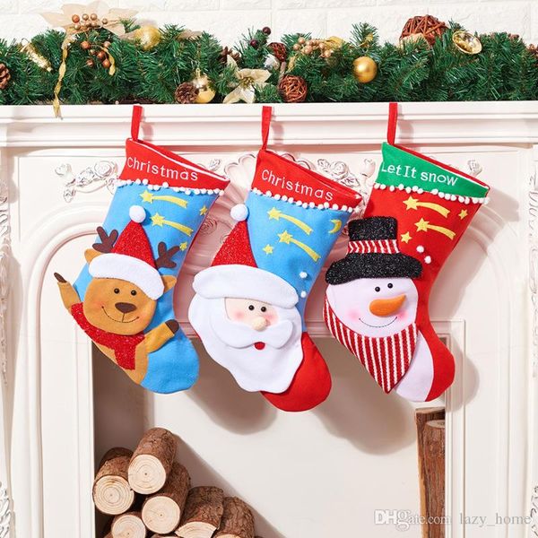 

christmas stockings santa gift bags christmas xmas stocking large size snowman elk decorative socks bag christmas tree decoration
