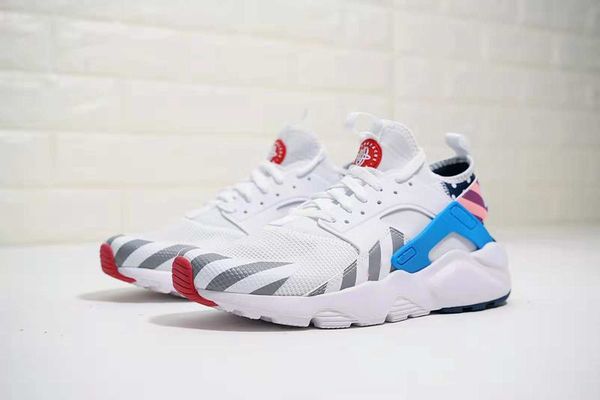 

with box) parra huarache casual shoes man woman white multicolor shoes, Black