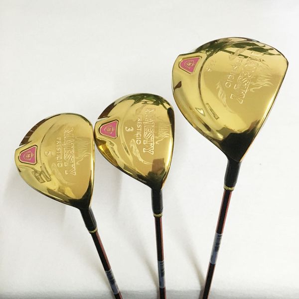 

new womens golf clubs majesty prestigio 9 driver 3/5 fairway wood graphite golf shaft cover golf wood set ing
