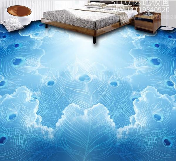 

настил pvc картины 3d пола 3d павлина ling 3d облака трехмерный водоустойчивый