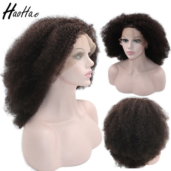 

Lace frontal wig full lace wig brazilian afro curly 4c virgin human hair wig for african black women hipping