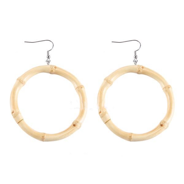 

personality creative natural bamboo root earrings rural style small fresh bamboo whip circle earring jewelry support fba drop shipping h625f, Silver