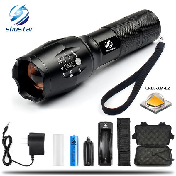 

led flashlight tactical flashlight 8000 lumens l2 zoomable 5 modes aluminum lanterna led torch flashlights for camping