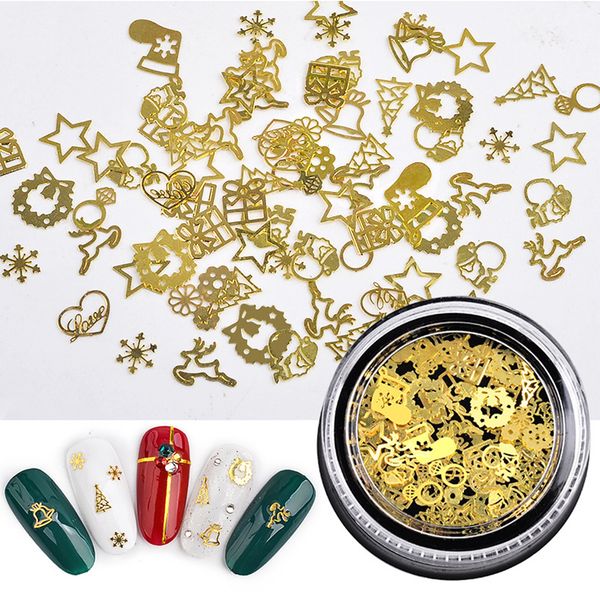 

born queen nail rivet studs gold 3d nail art decoration christmas gear butterfly patterns diy manicure accessories, Silver;gold