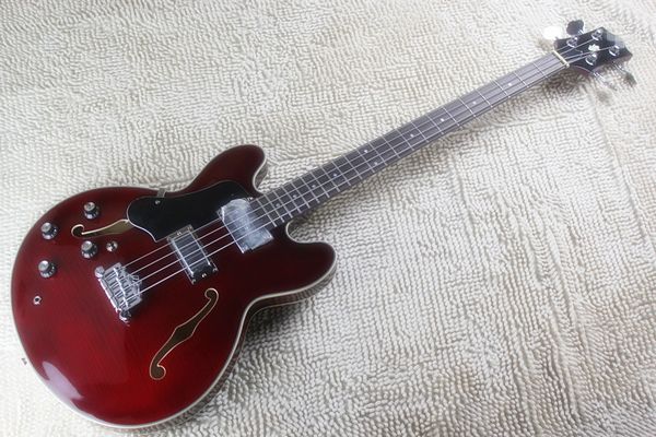 

sir es-335left hand electric bass tiger tattoo wine red left - handed special