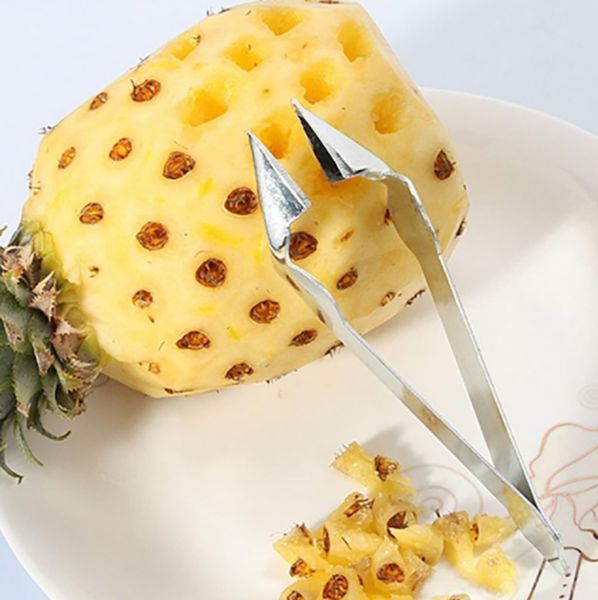 

practical stainless steel cutter pineapple eye peeler pineapple seed remover clip home kitchen tools hh7-1098
