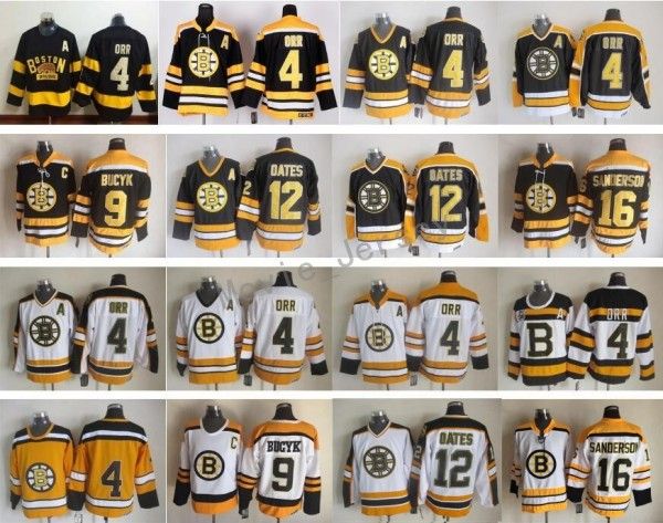

Boston Bruins 4 Bobby Orr Jersey Men 9 Johnny Bucyk 12 Adam Oates 16 Derek Sanderson Vintage CCM 75th Ice Hockey Jerseys Stitched