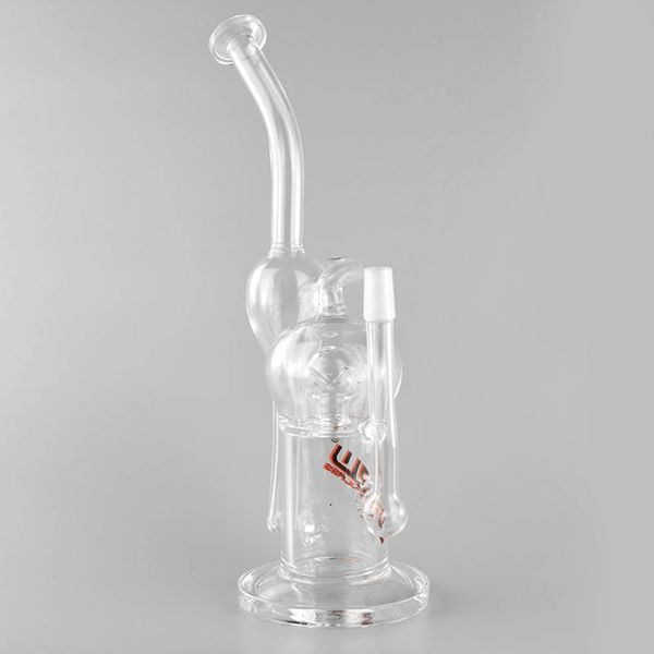 JM Fluxo Bong Recycler da tubulação de água Perc Recycler Bongos de vidro Bubbler Cachimbo por fumar tabaco