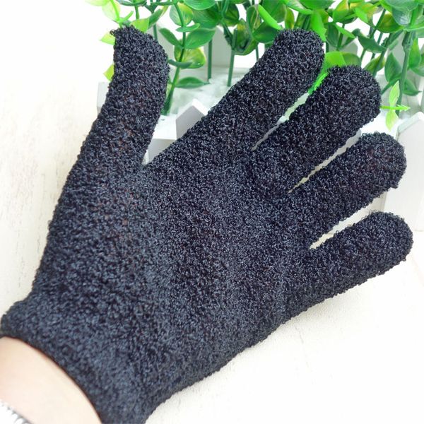 

manufacturers directly sell black five-finger shape exfoliating bath glove five fingers bath gloves intrafamilial black gloves
