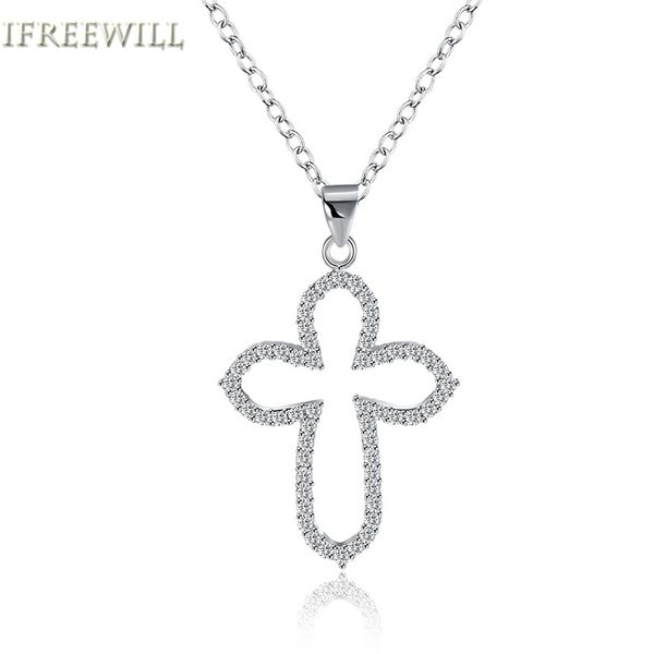 

925 silver necklace for woman flower shape cross cut clavicle chain fashion and fine jewelry party goft