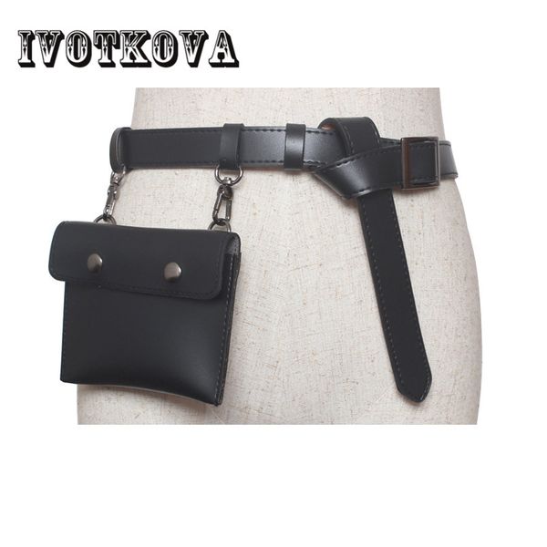 

ivotkova 2018 fashion women waist bags pu leather lady bags young girl belt packs new arrival female waist bag drop shipping