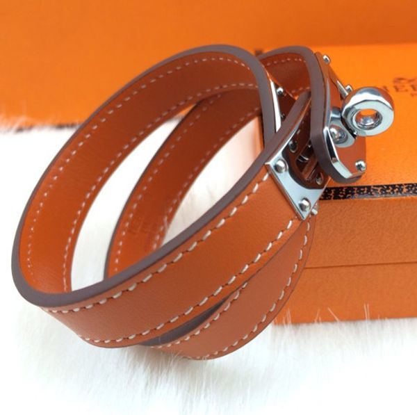 

jewelry wholesale double leather bracelet fashion leather h round buckle bracelet (cross pattern - plain choice, Black