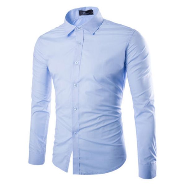 

fashion men slim fit long sleeve muscle tee casual blouse, White;black