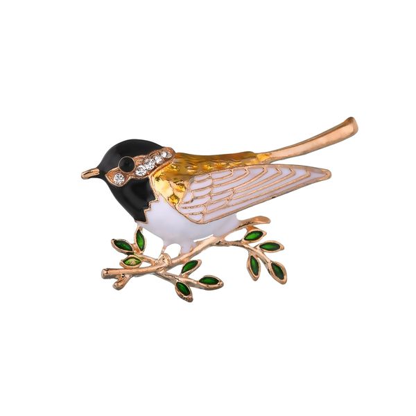 

misscycy rhinestone oriole bird brooches for women fashion enamel brooch pins suits dress accessories, Gray