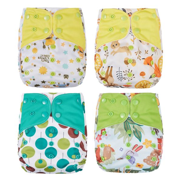 

thank u mom 4pcs/set washable cloth diaper cover all in one pul fabric baby reusable nappies for 0-2years 3-15kg baby
