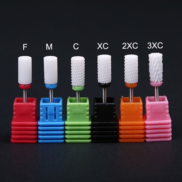 

nail drill bit flat ceramic milling cutter for nail electric drill manicure machine to remove acrylic gel polish cuticle, Silver